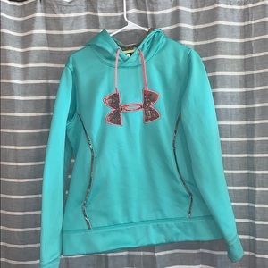 Teal real tree under armour storm sweatshirt